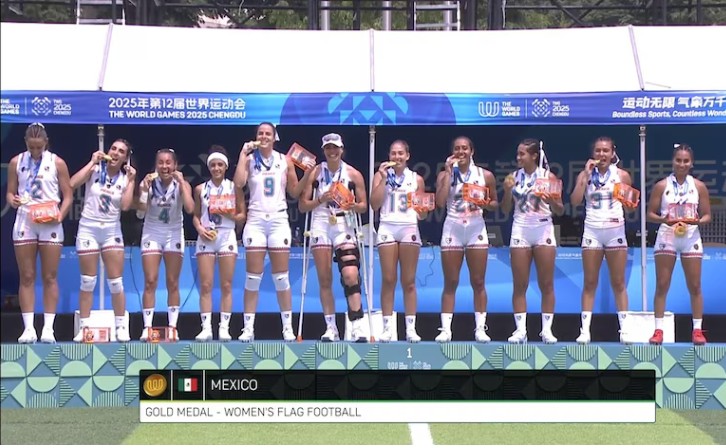 La Selección Mexicana Femenil de flag football hizo historia este sábado 16 de agosto al consagrarse bicampeona de los World Games 2025, tras vencer en una emocionante final a su similar de Estados 